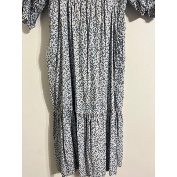 Madewell Lucie Smocked Floral Midi Dress With Puff Sleeves Medium - Picture 6 of 16